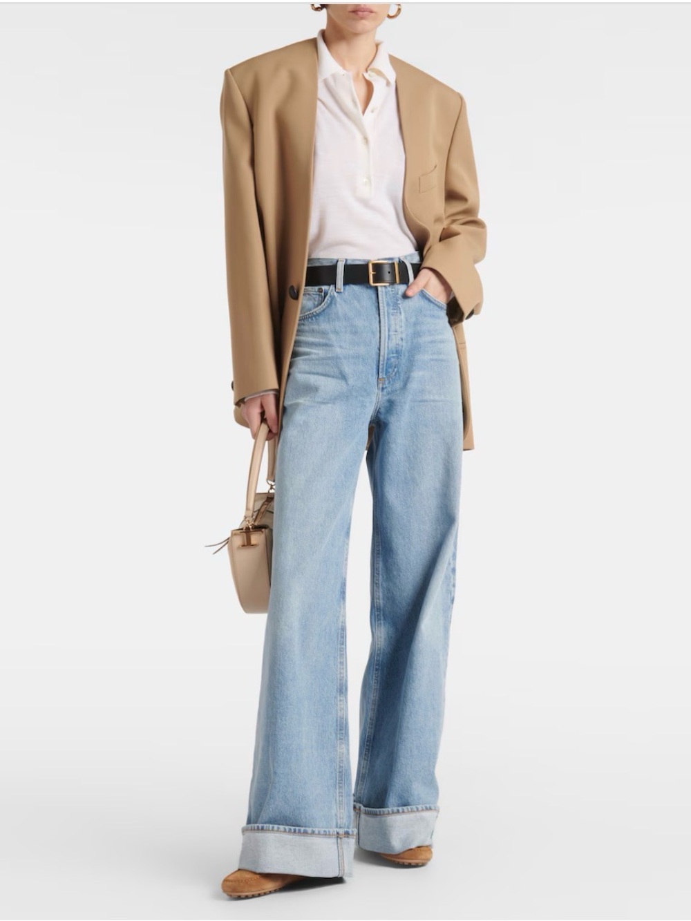 Agolde Light Blue Wide-Leg Flare Jeans